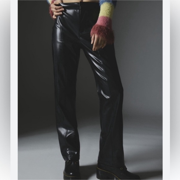 UO Silence + Noise Urban Outfitters Women’s Sydney Faux Vegan Leather Pants NWT - Picture 5 of 10